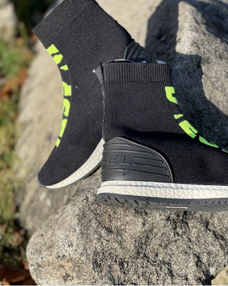Tenisky dětské Diesel SLIP ON ponožkové s nápisem